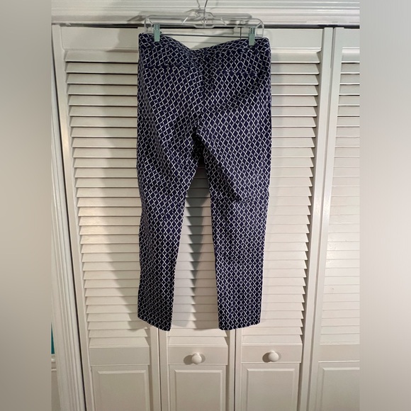 Joe Fresh cotton pants, blue and white design, size- 8 - Picture 3 of 4